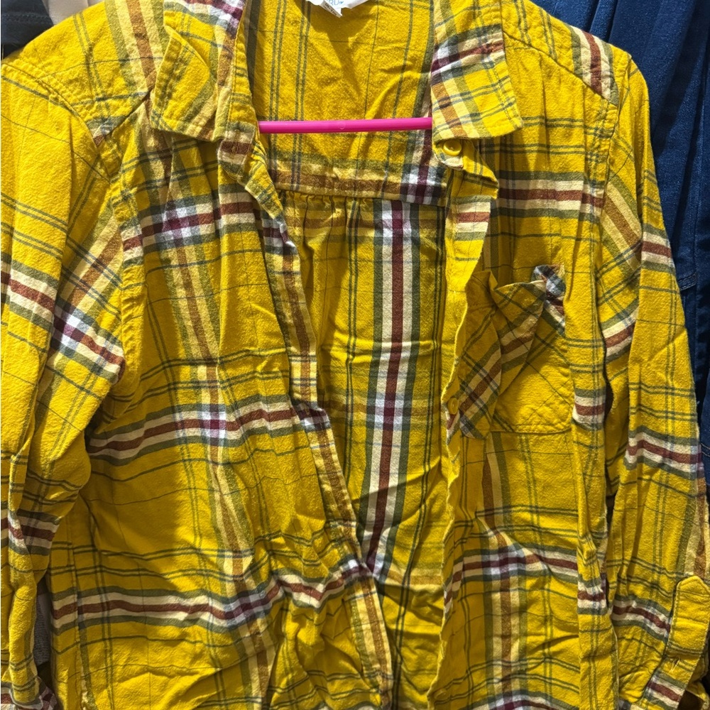 Time and Tru Mustard Plaid Shirt